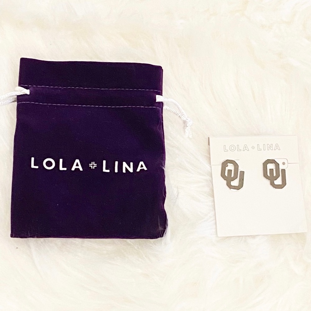 OU Silver Stud Earrings